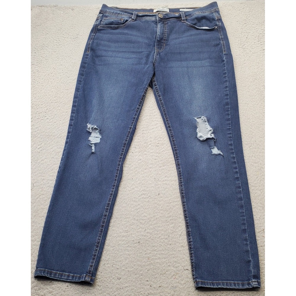 Angels Signature‎ Convertible Jeans Womens 16 Blue Stretch Distressed Skinny Leg